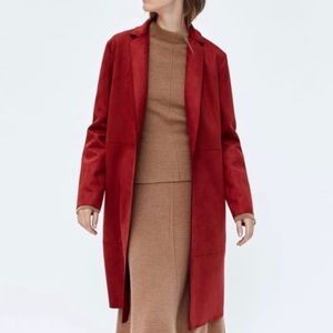 Zara Suede Red Trench Coat